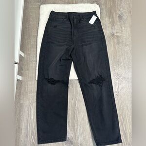 NWT Of Luck Original Jeans Womens Black Straight Distressed Size 8 Jeans